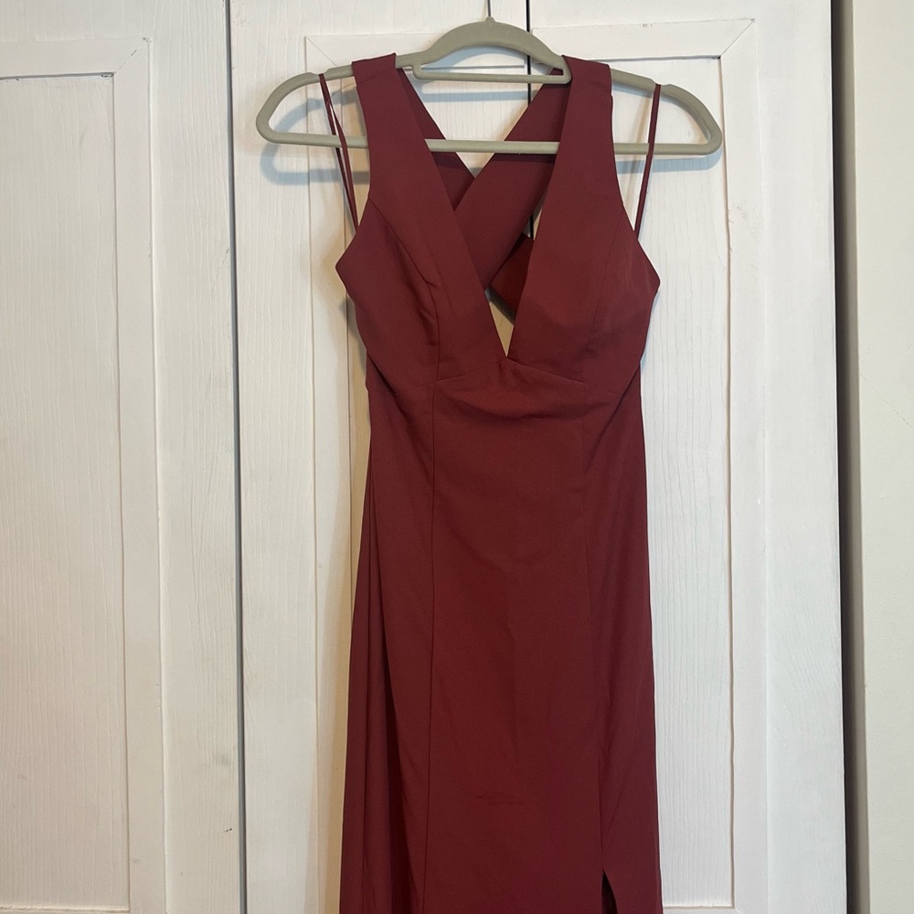 Amsale Terracotta Bridesmaid Dress